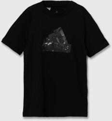 Adidas tricou de bumbac pentru copii culoarea negru, cu imprimeu 9BYX-TSK05A_99X