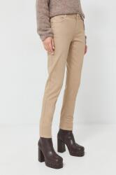 Morgan pantaloni femei, culoarea bej, mulata, high waist 9BYY-SPD11A_80X