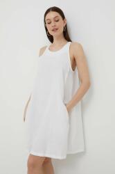 Benetton rochie din in culoarea alb, mini, evazati PPYX-SUD1DI_00X