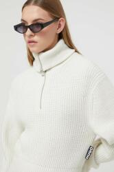 HUGO BOSS pulover din amestec de lana femei, culoarea bej, călduros, cu guler 9BYX-SWD10R_80X