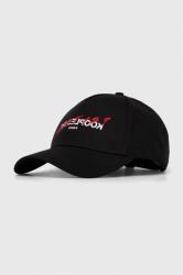 The Kooples șapcă de baseball din bumbac culoarea negru, cu imprimeu 9BYX-CAD0HD_99X