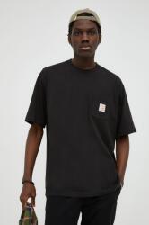 Levi's tricou din bumbac culoarea negru, neted 9BYX-TSM08C_99X