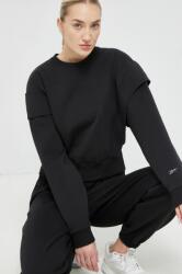 Reebok bluza femei, culoarea negru, neted PPYX-BLD09M_99X