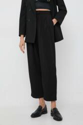 Twinset pantaloni din lana culoarea negru, lat, high waist 9BYX-SDD0FB_99X