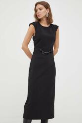 Patrizia Pepe rochie culoarea negru, midi, drept 9BYX-SUD0H9_99X