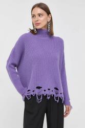 PINKO pulover de lana femei, culoarea violet, cu guler 9BYX-SWD055_48X