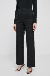 Sisley pantaloni femei, culoarea negru, drept, high waist 9BYX-SPD0OP_99X