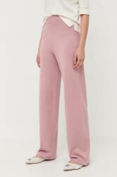 Max Mara Leisure pantaloni femei, culoarea roz, drept, high waist 9BYX-SPD04P_30X