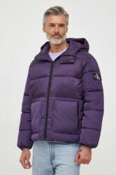Calvin Klein Jeans geaca barbati, culoarea violet, de iarna, oversize 9BYX-KUM01S_49X