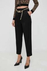 MICHAEL Michael Kors pantaloni femei, culoarea negru, fason tigareta, high waist 9BYX-SPD0E0_99X