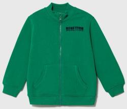 Benetton hanorac de bumbac pentru copii culoarea verde, cu imprimeu 9BYX-BLK0AL_79X