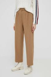 United Colors of Benetton pantaloni femei, culoarea maro, lat, high waist 9BYX-SPD0MG_88X