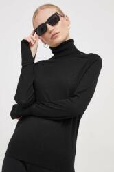 Calvin Klein pulover de lana femei, culoarea negru, light, cu guler 9BYX-SWD15L_99X