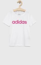 Adidas tricou de bumbac pentru copii G LIN culoarea alb PPYX-TSG00M_00X