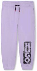Hugo pantaloni de trening din bumbac pentru copii culoarea violet, cu imprimeu 9BYX-SPG00Z_54X