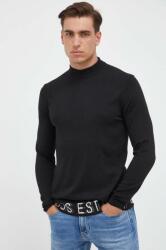 GUESS pulover din amestec de mătase culoarea negru, light 9BYX-SWM05L_99X