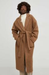 ANSWEAR palton de lana culoarea maro, de tranzitie, oversize BMYX-KPD022_82X