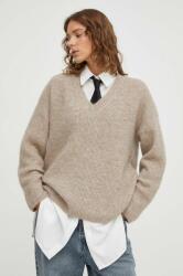 Gestuz pulover de lana femei, culoarea bej 99KK-SWD0KB_08X