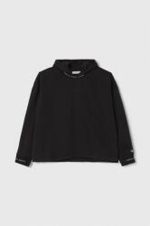 Calvin Klein bluza copii culoarea negru, cu glugă, cu imprimeu 9BYX-BLB021_99X