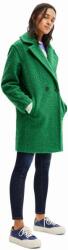 Desigual palton femei, culoarea verde, de tranzitie, cu doua randuri de nasturi 9BYX-KPD05F_77X