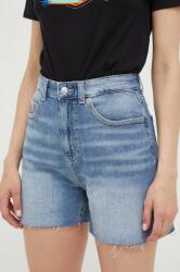Guess pantaloni scurti jeans femei, neted, high waist PPYX-SZD02M_55J