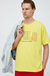 Ralph Lauren tricou din bumbac culoarea galben, cu imprimeu PPYX-TSM0ZC_11X