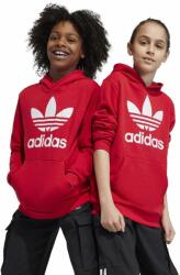 Adidas bluza copii TREFOIL culoarea rosu, cu glugă, cu imprimeu 9BYX-BLK06C_33X