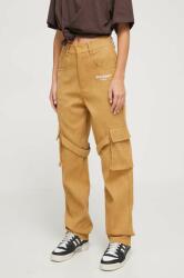 Sixth June pantaloni de catifea cord culoarea bej, drept, high waist 9BYX-SPD14J_80X