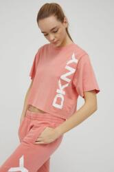 DKNY tricou din bumbac culoarea roz PPYY-TSD00M_34X