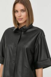 KARL LAGERFELD camasa femei, culoarea negru, cu guler clasic, relaxed PPYY-BDD0I7_99X