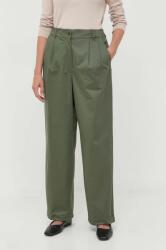 Weekend Max Mara pantaloni femei, culoarea verde, lat, high waist 9BYX-SPD044_87X