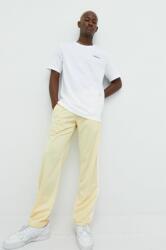 adidas Originals pantaloni de trening barbati, culoarea galben, neted PPYY-SPM120_11X