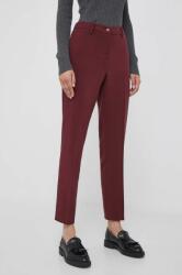 DKNY pantaloni femei, culoarea bordo, drept, high waist 9BYX-SPD0UW_93X