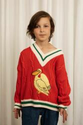 Mini Rodini pulover de bumbac pentru copii culoarea rosu 9BYX-SWK002_33X