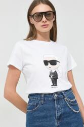 Karl Lagerfeld tricou din bumbac femei, culoarea alb PPYX-TSD0CS_00X