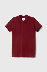 Pepe Jeans tricouri polo din bumbac pentru copii culoarea bordo, neted 9BYX-TSB03R_83X