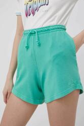 Billabong pantaloni scurti femei, culoarea verde, neted, high waist PPYY-SZD0ZJ_77X