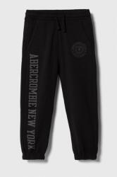 Abercrombie & Fitch pantaloni de trening pentru copii culoarea negru, cu imprimeu 9BYX-SPB02P_99X