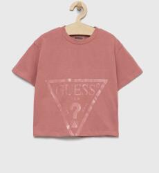 GUESS tricou de bumbac pentru copii culoarea roz PPYX-TSG01T_38X