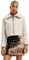 Desigual geaca 23WWEW05 WOMAN WOVEN PU COAT femei, culoarea bej, de tranzitie 9BYX-KUD0PE_01X (23WWEW05)