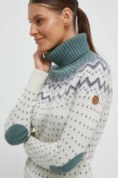 Fjallraven pulover de lana femei, culoarea alb, light, cu guler 9BYX-SWD1IC_00X