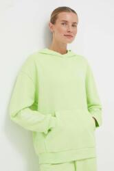 Adidas hanorac de bumbac femei, culoarea verde, cu glugă, cu imprimeu 9BYX-BLD0C7_71X