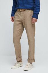 MEDICINE pantaloni din in culoarea maro, drept ZPYX-SPM071_84M