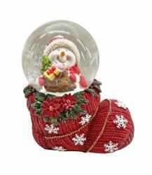 Yala Design Hógömb csizma alakú benne hóemberrel ajándékokkal a kezében 7 cm (474093)