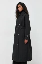 HUGO BOSS palton femei, culoarea negru, de tranzitie, cu doua randuri de nasturi 9BYX-KUD03G_99X