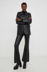 Answear Lab pantaloni de piele X limited collection NO SHAME femei, culoarea negru, evazati, high waist B9YX-SPD102_99X
