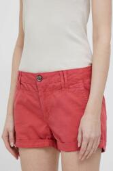 Pepe Jeans pantaloni scurti din bumbac Balboa culoarea rosu, neted, medium waist PPYX-SZD06R_33X