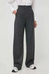 Marella pantaloni femei, culoarea gri, drept, high waist 9BYX-SPD0E7_90Y