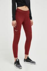 Salewa leggins sport Lavaredo femei, culoarea bordo, neted PPYY-LGD0W4_83X