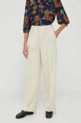 United Colors of Benetton pantaloni femei, culoarea bej, lat, high waist 9BYX-SPD0M0_80X